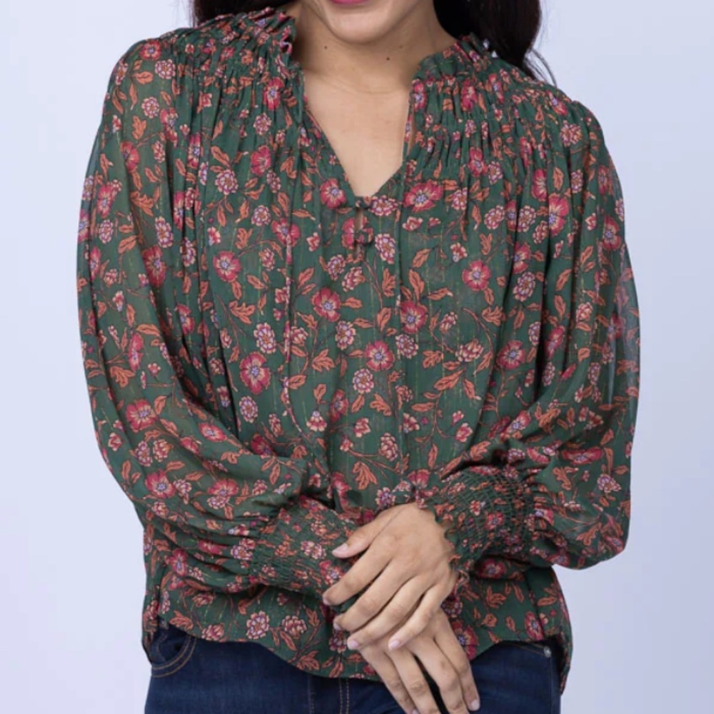 NWT | Misa Los Angeles Clio Top in Evergreen Bloom | Sz M or L
